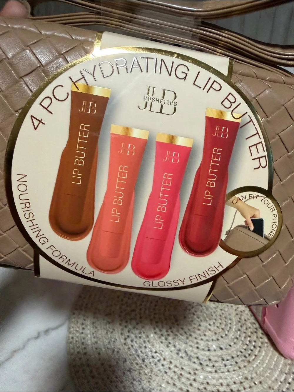 Hydrating Lip Butter Set - 4 Nourishing Shades (Pink, Coral, Rose, Brown)